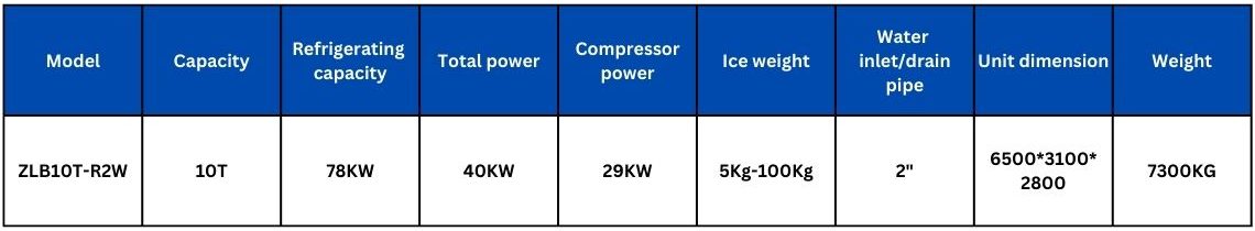 10t water cooling direct cooling block ice machine