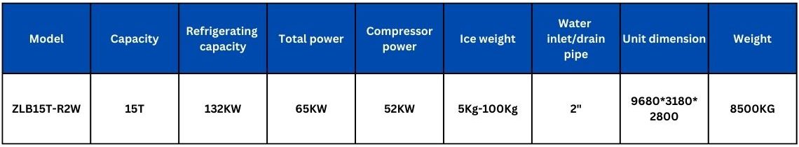 15t water cooling direct cooling block ice machine