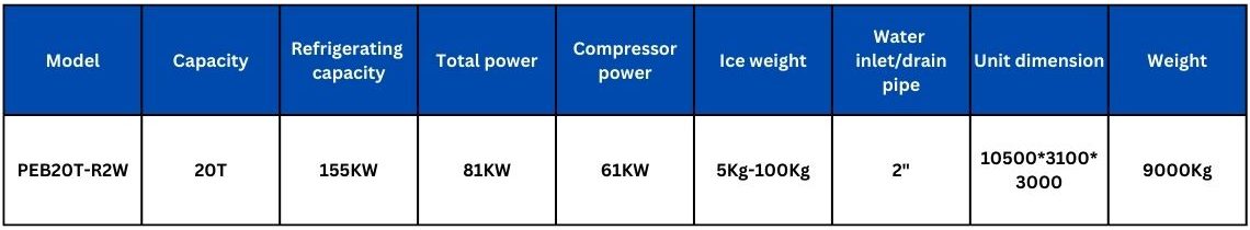 20t water cooling direct cooling block ice machine