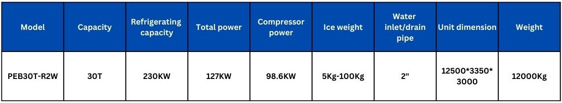 30t water cooling direct cooling block ice machine