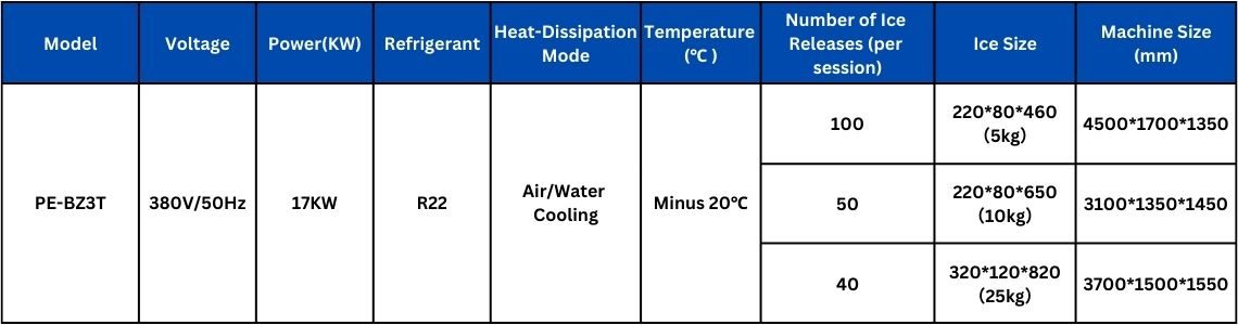 3T salt water ice block machine